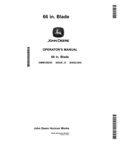 John Deere 66 inch blade (010001-) (North America) Operator's Manual (OMM169255)