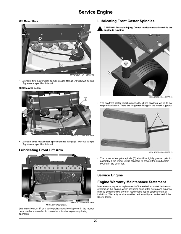 John Deere Z235 & Z255 EZtrak Zero-Turn Mower North & South American (150001-170000) Operator's Manual (OMM170184) - Image 2