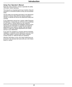 Alternative view of John Deere 72 Inch Front Straight Blade, V-Blade (010001-) Operator's Manual (OMM170512)