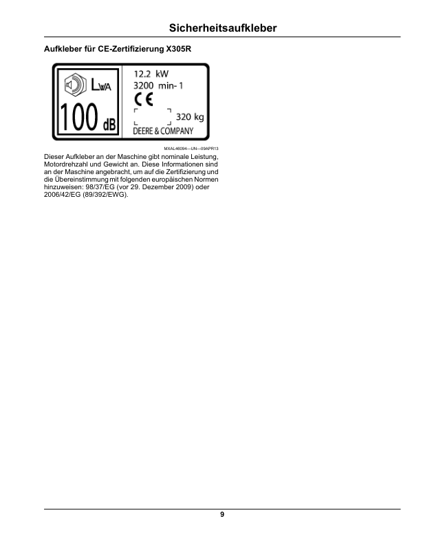 John Deere X305R Select Series Tractors (280001-) Operator's Manual (OMM170564) - Image 4