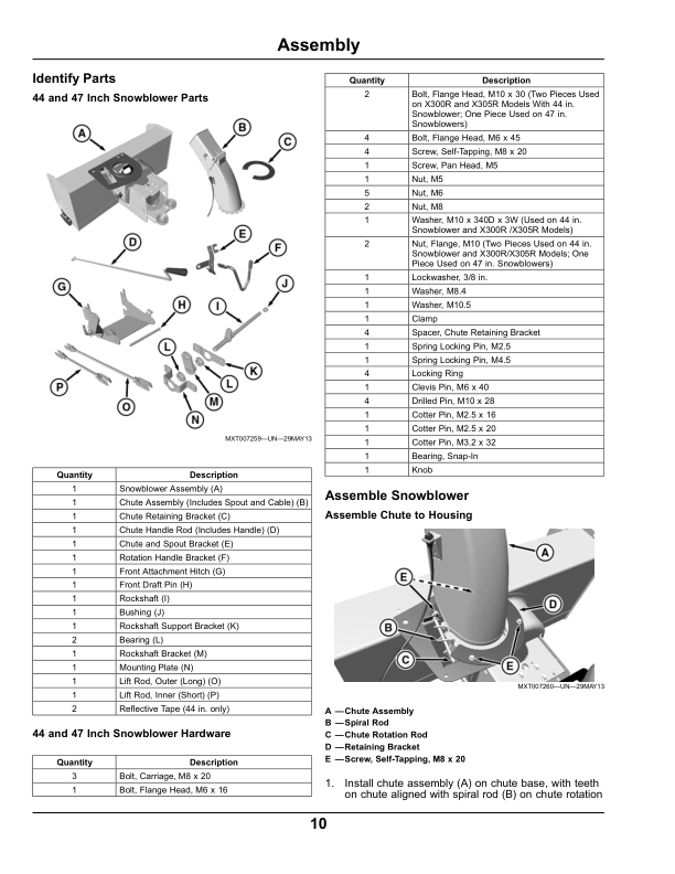 John Deere 44 & 47-Inch Select Series Snowblowers Compatible with X Select Series Tractors North America (080001-) Operator's Manual (OMM170956) - Image 2