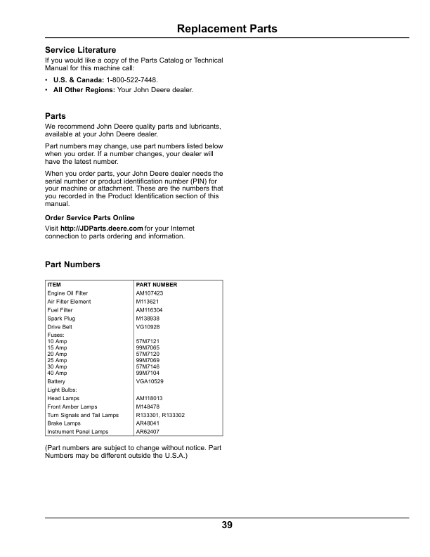 John Deere HPX 4x4 Gator Utility Vehicle Gas North America (120001-130000) Operator's Manual (OMM171335) - Image 2