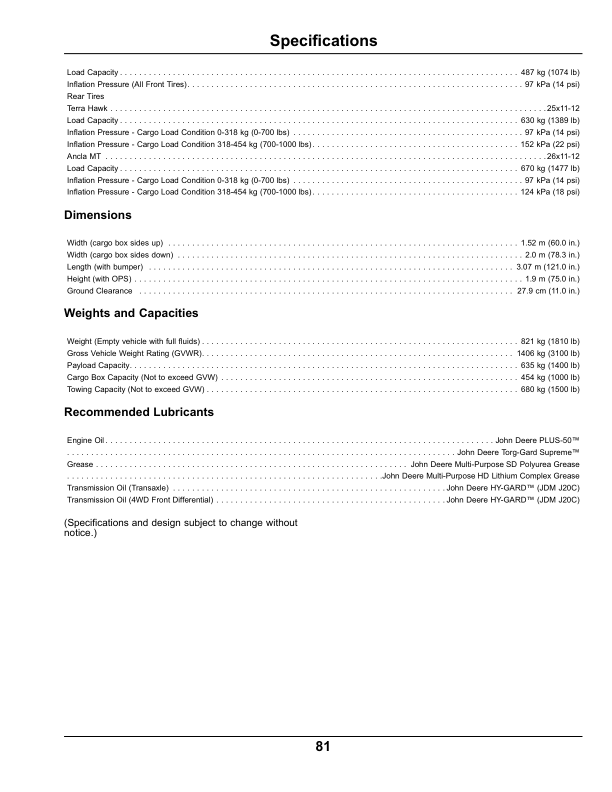 John Deere M-Gator A3 Utility All Terrain Vehicle North America (080001-110000) Operator's Manual (OMM171341) - Image 2