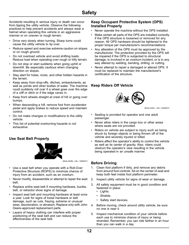 John Deere 825i S4 XUV Gator Utility Vehicle North America (080001-100000) Operator's Manual (OMM171400) - Image 2