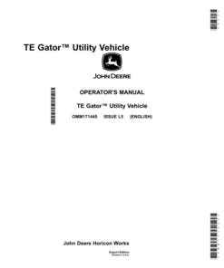 John Deere TE Gator Utility Vehicles Export Edition (090001-) Operator's Manual (OMM171445)