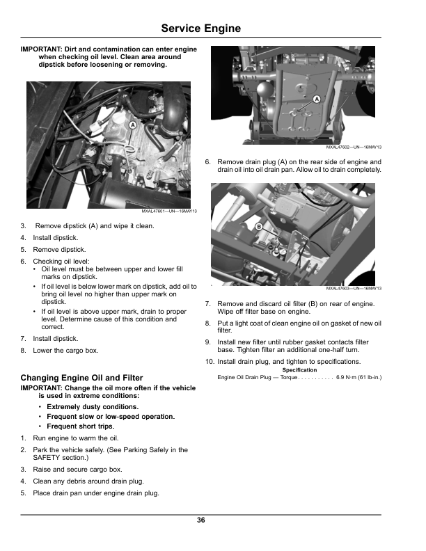 John Deere TX Gator Utility Vehicle North American (Excludes California) (070001-100000) Operator's Manual (OMM171484) - Image 2