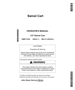John Deere Swivel Cart Operator's Manual (OMM172228)