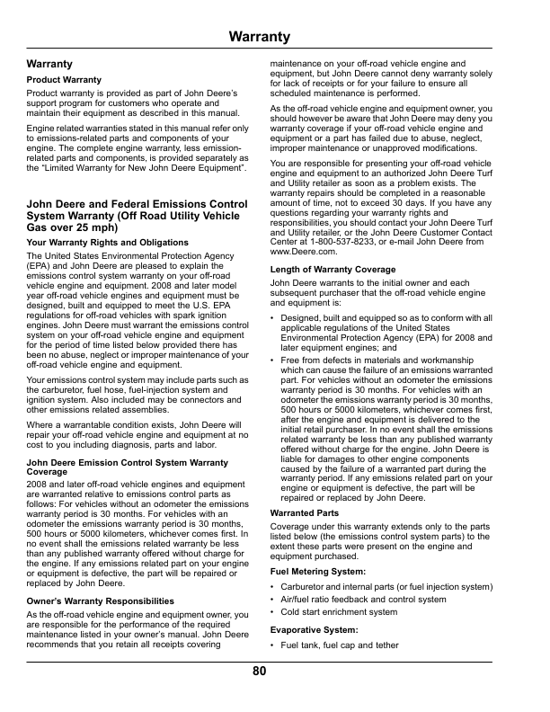 John Deere XUV 550 Gator Utility Vehicle North America (040001-050000) Operator's Manual (OMM173022) - Image 2