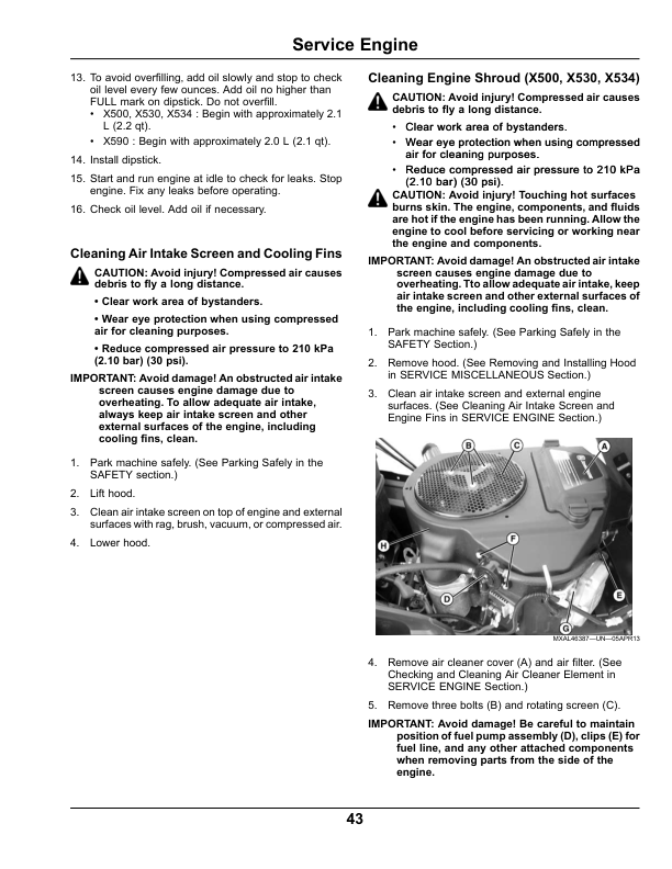 John Deere X500, X530, X534 & X540 Select Series Multi-Terrain Tractors (North American) (100001-110000) Operator's Manual (OMM173268) - Image 2