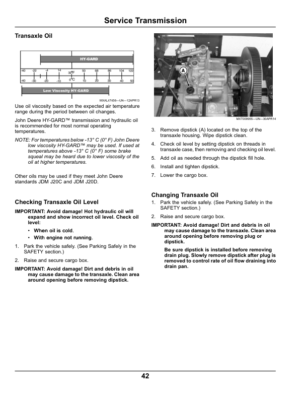 John Deere TS Gator Utility Vehicle North America (100001-110000) Operator's Manual (OMM173809) - Image 2