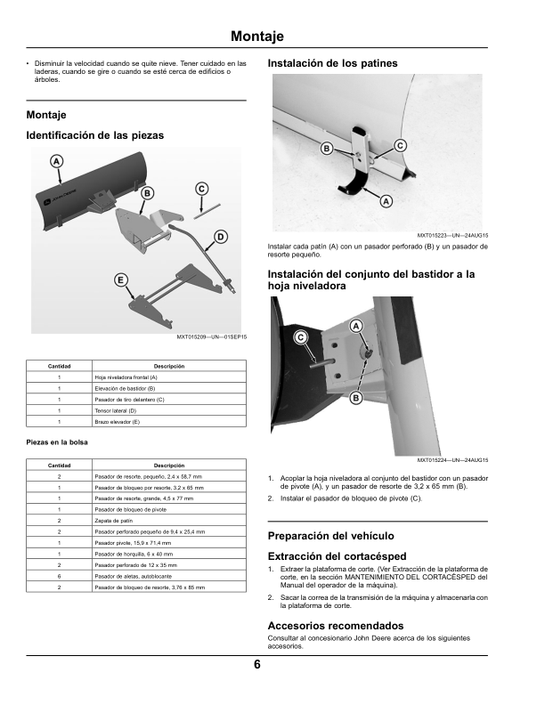 John Deere 44 Inch Front Bladefor X350, X354, X370, X350R, X380, X584, & X590 Select Series TractorsExport Edition (010001- ) Operator's Manual (OMM175597) - Image 2