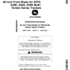 John Deere 48 Inch Front Blades for X570, X580, X584 & X590 Tractors North America (010001- ) Operator's Manual (OMM175609)