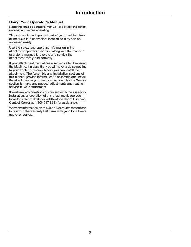 John Deere 66 Inch Blade for Gator Utility Vehicles North America (030001- ) Operator's Manual (OMM175636) - Image 2