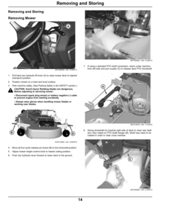 Alternative view of John Deere 54 & 60 In. High Capacity Mower Deck with non-greaseable, locking pin gauge wheels for X700 Series Tractors Export Edition (040001-) Operator's Manual (OMM175657)