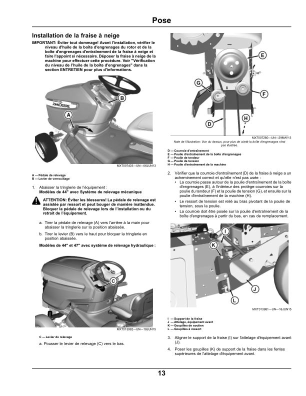 John Deere 44 Inch, 47 Inch Snowblower for X350, X350R, X354, X370, X380, X584, X590 Select Series Tractors (Export Edition) Operator's Manual (OMM175856) - Image 2