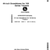 John Deere 44-inch Snowblower for 100 Series Tractors (Export Edition)(S.N. 010001-) Operator's Manual (OMM175862)