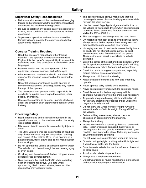 John Deere TH (6x4) Gator Utility Vehicle (Gas)North America (110001- ) Operator's Manual (OMM176060) - Image 2
