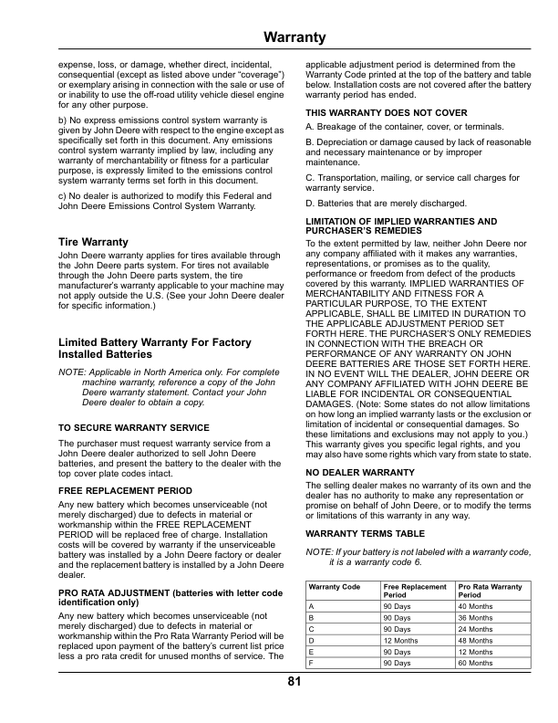 John Deere M-Gator A3-T Utility Vehicle North America (020001-) Operator's Manual (OMM176536) - Image 2