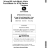 John Deere 54 Inch & 60 Inch Quick Hitch Blade for X700 Series Tractors 54 Inch Blade (150001- ) 60 Inch Blade (010001- ) Operator's Manual (OMM177669)