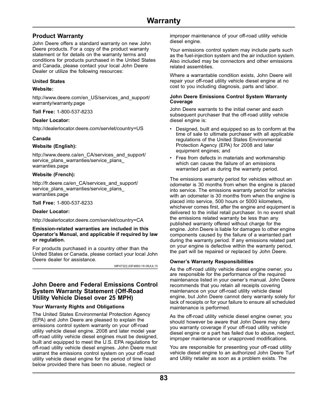 John Deere M-Gator A3-T Utility Vehicles Operator's Manual (OMM178614) - Image 2