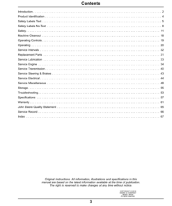 Alternative view of John Deere TS 4x2 Gas Gator Utility Vehicles (Engine-Kawasaki FJ400) Operator's Manual (OMM178641)