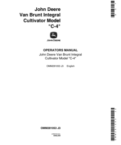 John Deere Van Brunt Integral Cultivator Model C-4 Operator's Manual (OMM281053)