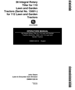 John Deere 30 Integral Rotary Tiller Operator's Manual (OMM41220)