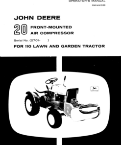 John Deere 20 Air Compressor Operator's Manual (OMM41338)