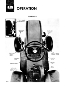 Alternative view of John Deere 110 & 110H Lawn & Garden Tractor Operator's Manual (OMM41412)