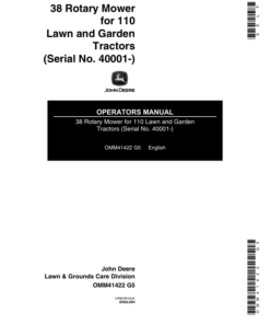 John Deere 38 Rotary Mower (040001-) Operator's Manual (OMM41422)