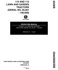 John Deere 110 & 112 Lawn & Garden Tractors Operator's Manual (OMM42256)