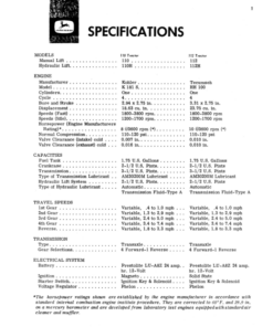 Alternative view of John Deere 110 & 112 Lawn & Garden Tractors Operator's Manual (OMM43244)