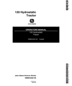 John Deere 120 Hydrostatic Tractor Operator's Manual (OMM44400)