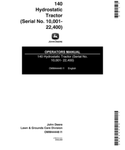 John Deere 140 Hydrostatic Tractor Operator's Manual (OMM44448)