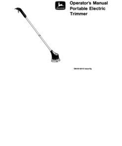 John Deere Portable Electric Trimmer(Subs with OMM122063) Operator's Manual (OMM45415)