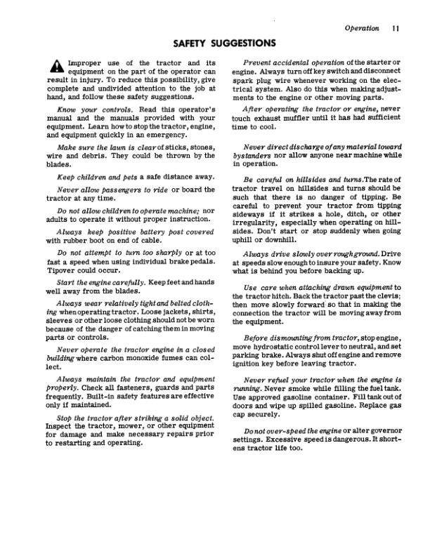 John Deere 140 Hydrostatic Tractor Operator's Manual (OMM45534) - Image 2