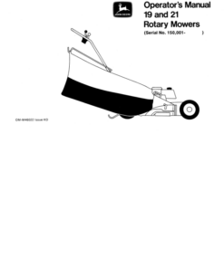 John Deere 19, 21-Inch Rotary Mower (150001-) Operator's Manual (OMM46022)