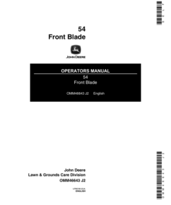 John Deere 54-Inch Front Mount Blade (013277-) Operator's Manual (OMM46643)