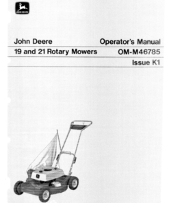 John Deere 19 (155001-), 21 Inch (163000-) Rotary Mower Operator's Manual (OMM46785)