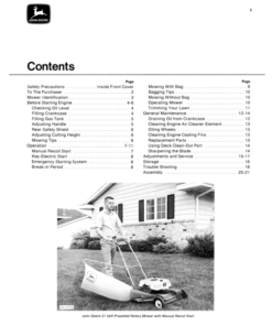 Alternative view of John Deere 19 (155001-), 21 Inch (163000-) Rotary Mower Operator's Manual (OMM46785)