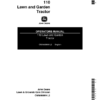 John Deere 110 Lawn & Garden Tractor Operator's Manual (OMM46869)
