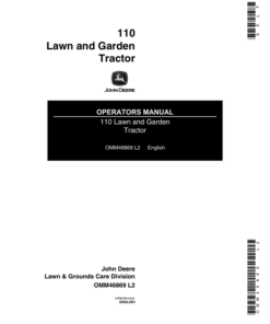 John Deere 110 Lawn & Garden Tractor Operator's Manual (OMM46869)