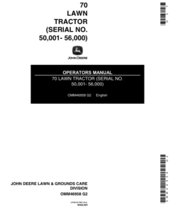 John Deere 70 Lawn Tractor (050001-) Operator's Manual (OMM46958)