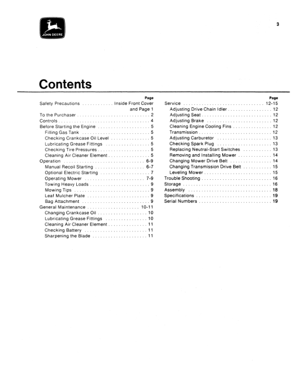 John Deere 56 Riding Mower (044001-) Operator's Manual (OMM47047) - Image 2