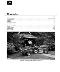 Alternative view of John Deere 110 Lawn & Garden Tractor Operator's Manual (OMM47701)