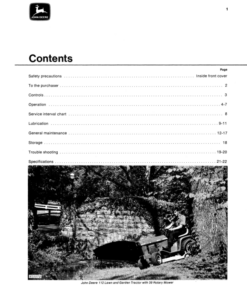 Alternative view of John Deere 112 Lawn & Garden Tractor (300001-) Operator's Manual (OMM47702)