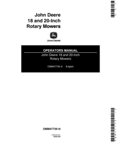 John Deere 18, 20-Inch Walk-Behind Rotary Mowers (001001-) Operator's Manual (OMM47739)