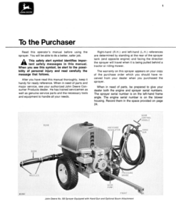 Alternative view of John Deere 5B Sprayer (-080000) Operator's Manual (OMM47987)