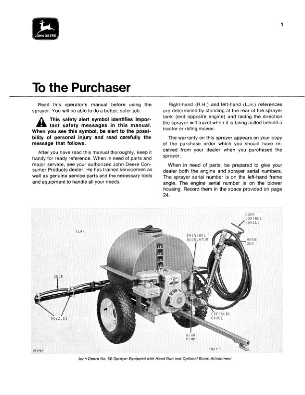 John Deere 5B Sprayer (-080000) Operator's Manual (OMM47987) - Image 2