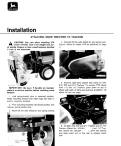 Alternative view of John Deere 37A Snow Thrower (127001-370000) Operator's Manual (OMM48954)